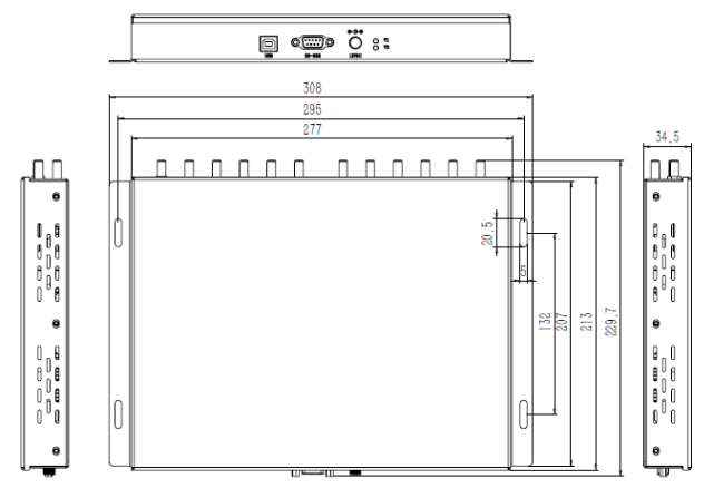 RU6512-RU6518 mechanical dimensions